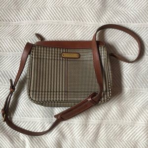 Polo Ralph Lauren brown tweed crossbody purse